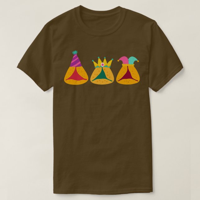 Happy Purim Costume Idea Cute Hamantaschen Jewish  T-Shirt (Design Front)
