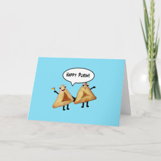 Happy Purim - customisable background colour Card