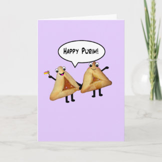 Happy Purim - customisable background colour Card