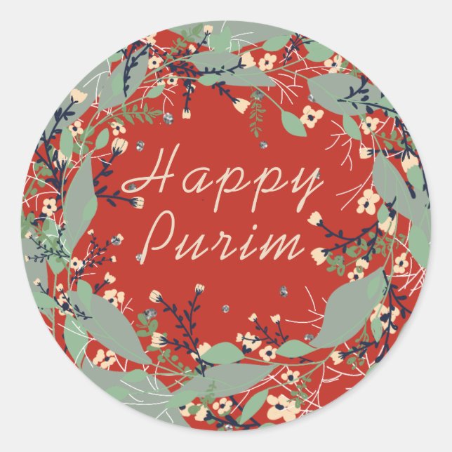Happy Purim Customise Jewish sticker (Front)