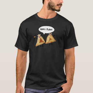 Happy Purim Cute Smiling Hamentaschen Cartoon T-Shirt