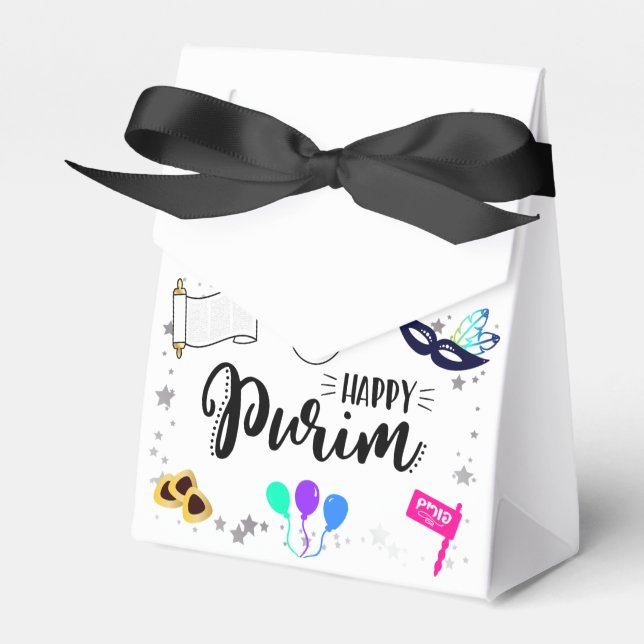 Happy Purim Favour Box (Front Side)