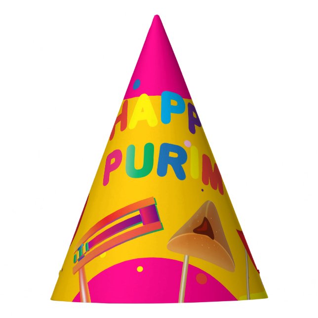 Happy Purim Festival Kids Party Gifts Pattern Party Hat (Front)