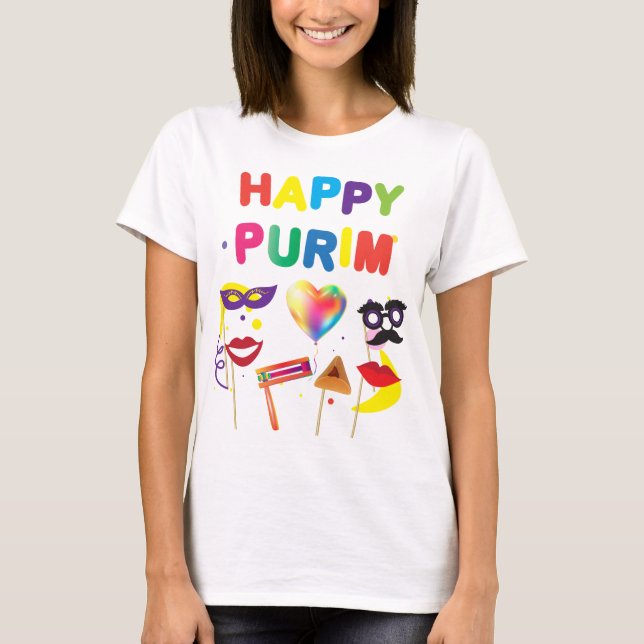 Happy Purim Festival Kids Party Holiday Gifts T-Shirt (Front)