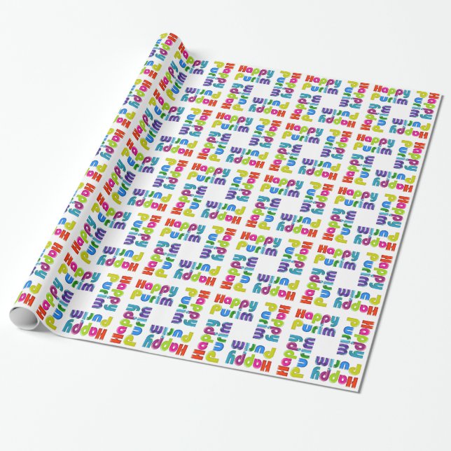 HAPPY PURIM funky gift Wrapping Paper (Unrolled)