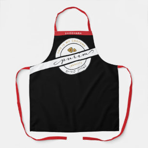 HAPPY PURIM Funny Costume Personalised Black Apron