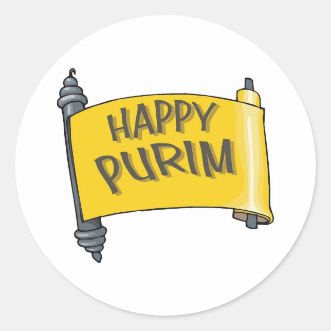Happy Purim Gifts and Tees for Kids and Adults Classic Round Sticker (Front)