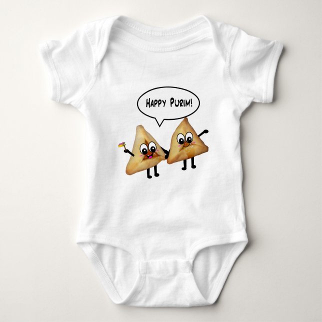 Happy Purim hamantaschen Baby Bodysuit (Front)
