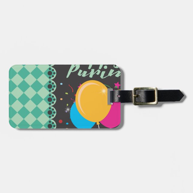 happy purim luggage tag (Front Horizontal)