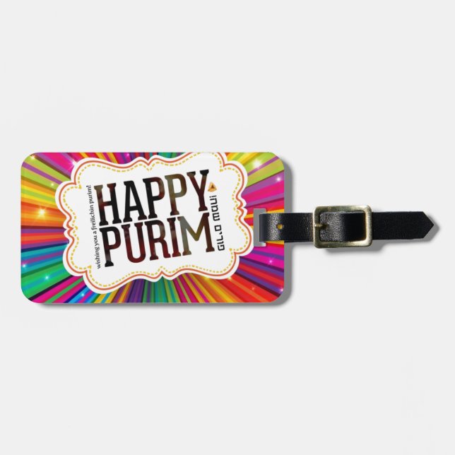 happy purim luggage tag (Front Horizontal)