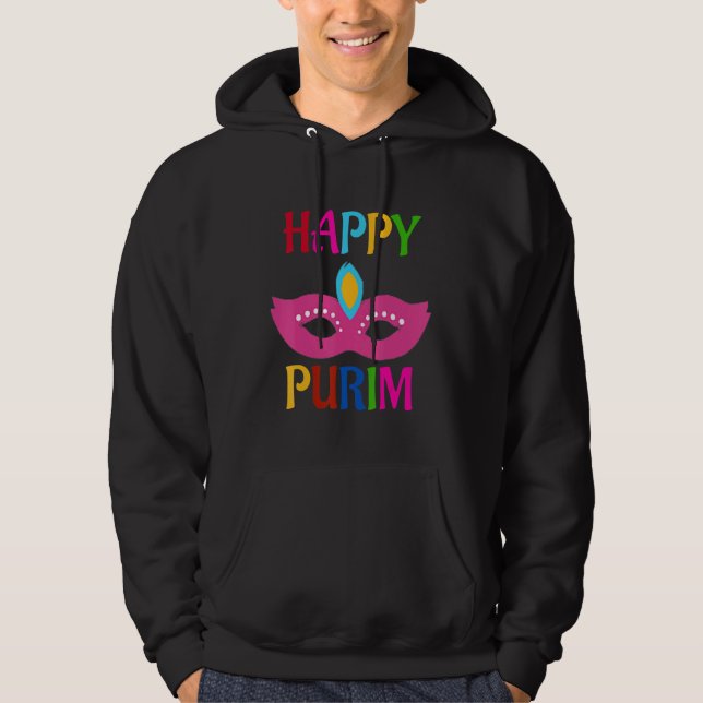 Happy Purim Mask  Hoodie (Front)