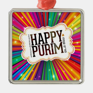 happy purim metal tree decoration
