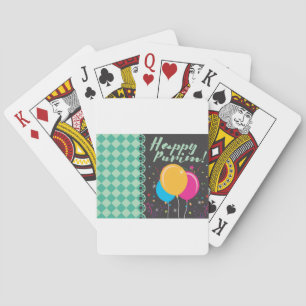 happy purim playing cards
