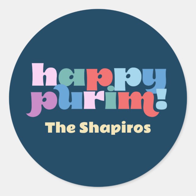 Happy Purim sameach labels for mishloach manot (Front)