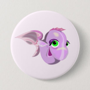 Happy Purple Fish 7.5 Cm Round Badge