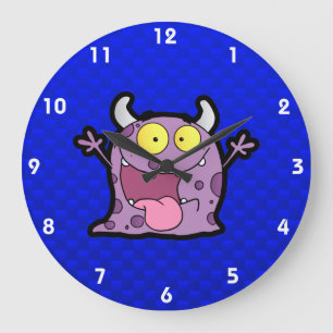 Happy Purple Monster; Blue Large Clock