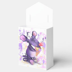 Happy Purple Mouse Eat Ice Cream - Funny Painting Favour Box