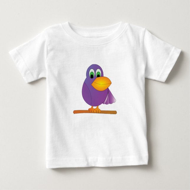 Happy Purple Parrot Baby Tee (Front)