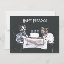 Happy Purrday Cute Cats Vintage Birthday