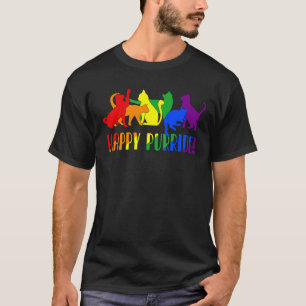 Happy Purride Cat Kitten Pride Lgbt Month T-Shirt
