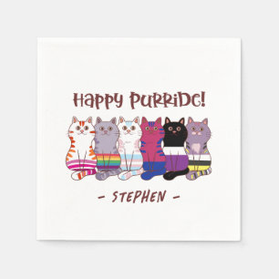 Happy Purride – LGBTQ Pride Cats Napkin