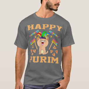 Happy Purrim Cat Jewish Holiday Purim Costume for  T-Shirt