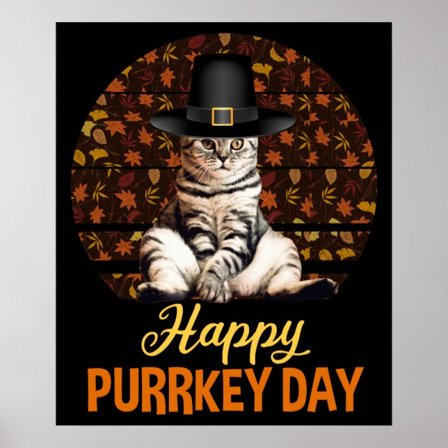 Happy Purrkey Day Poster (Front)