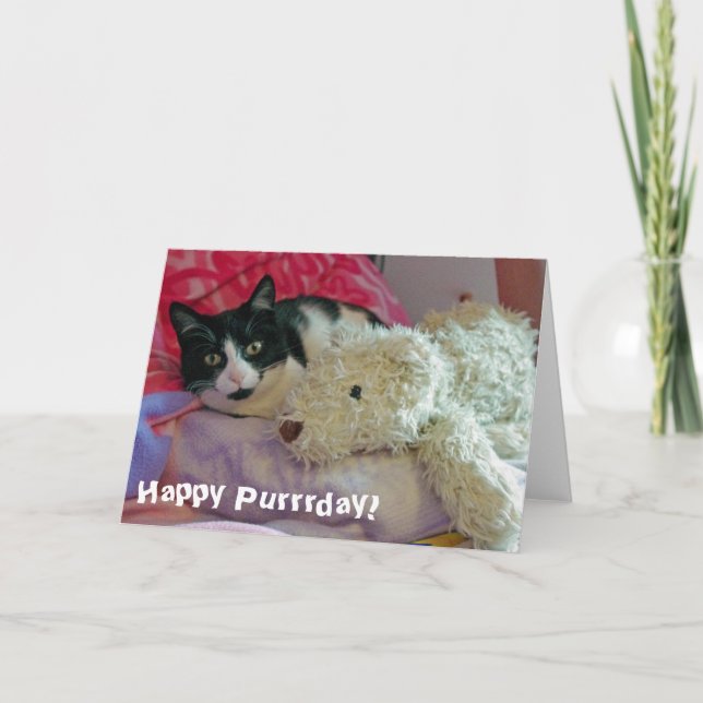 Happy Purrrday Cat Card (Front)