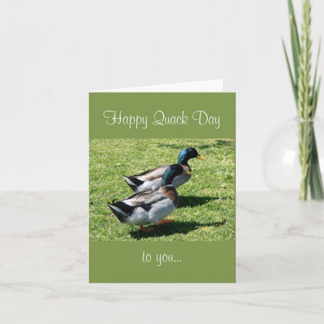 Happy Quack Day Folded Greeting Card (Front)