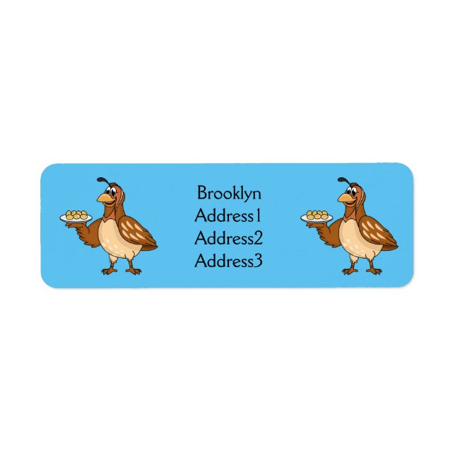 Happy quail with eggs cartoon (Front)