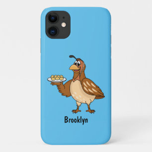 Happy quail with eggs cartoon Case-Mate iPhone case