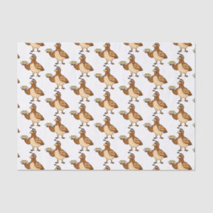 Happy quail with eggs cartoon tissue paper