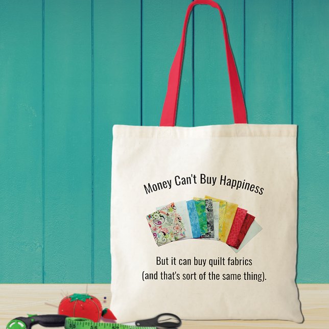 Happy Quilter's Humor Tote Bag (Creator Uploaded)