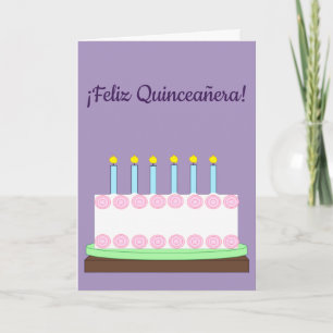 Happy Quinceañera in Spanish:  Lavender Blank Card