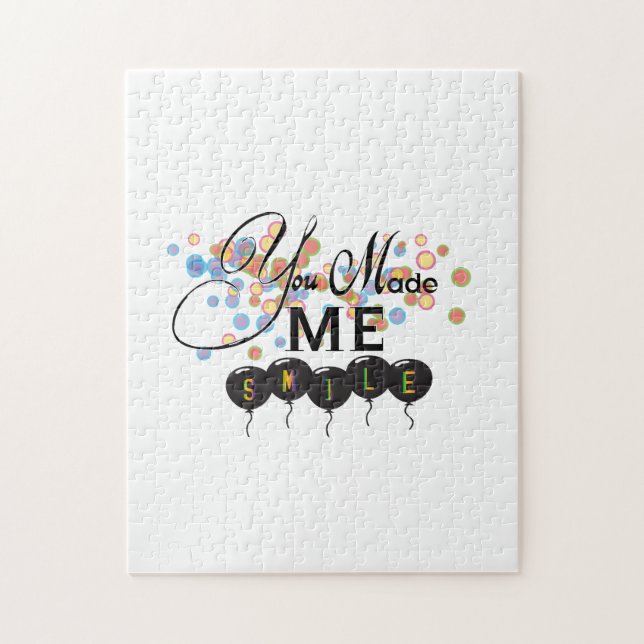 Happy quote with balloons -You MADE ME SMILE! Jigsaw Puzzle (Vertical)