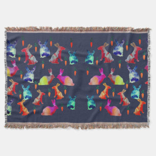 Happy Rabbits Throw Blanket