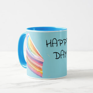 Happy rainbow cake mug