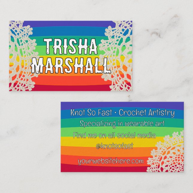 Happy Rainbow Crochet Business Card (Front/Back)