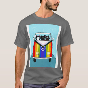 Happy Rainbow Road Trip Cats T-Shirt