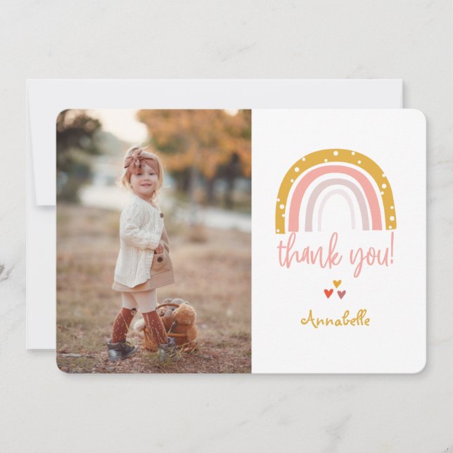 Happy Rainbow Thank You Photo Invitation (Front)