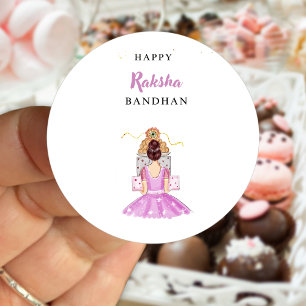 happy rakhi, rakshabandhan, indian festival, classic round sticker