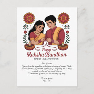 Happy Raksha Bandhan poste Card