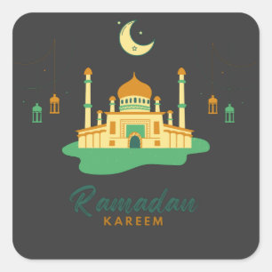 Happy Ramadan Kareem And Eid Mubarak 2022 Square Sticker