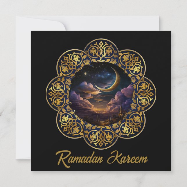 Happy Ramadan Kareem And Eid Mubarak 2024 Card (Front)