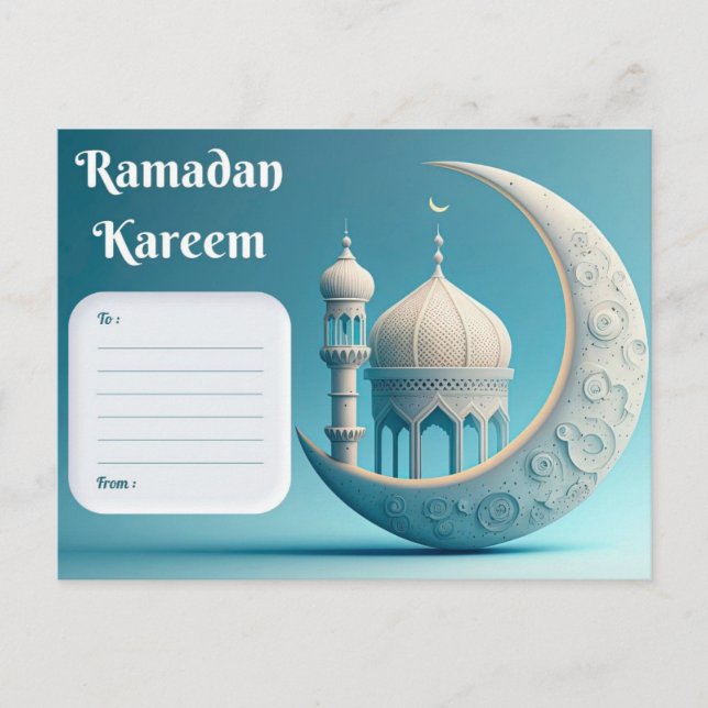 Happy Ramadan Kareem Card- Digital Download  Holiday Postcard (Front)