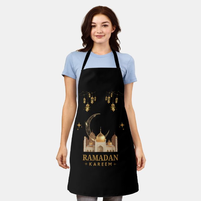 Happy Ramadan Kareem -Eid Mubarak Greetings     Apron (Worn)