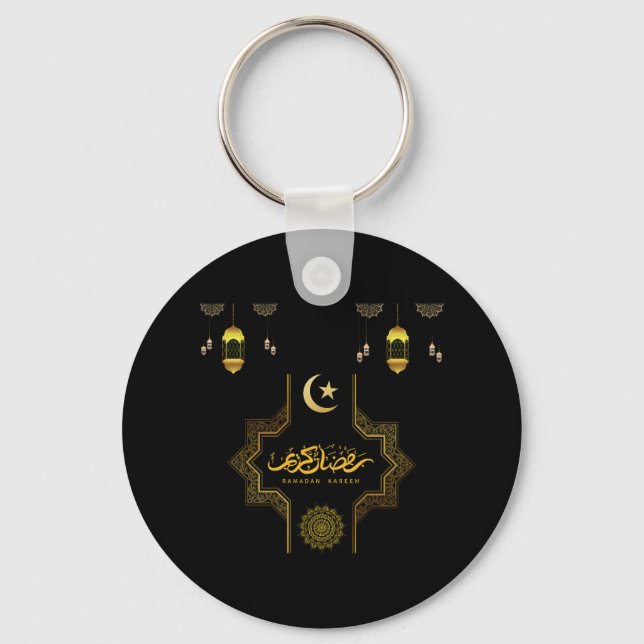 Happy Ramadan Kareem -Eid Mubarak Wishes  Holiday  Key Ring (Front)