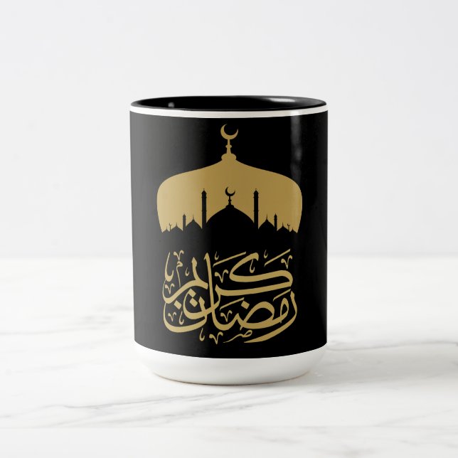  Happy Ramadan Mubarak / Eid Mubarak 2024  Two-Tone Coffee Mug (Center)