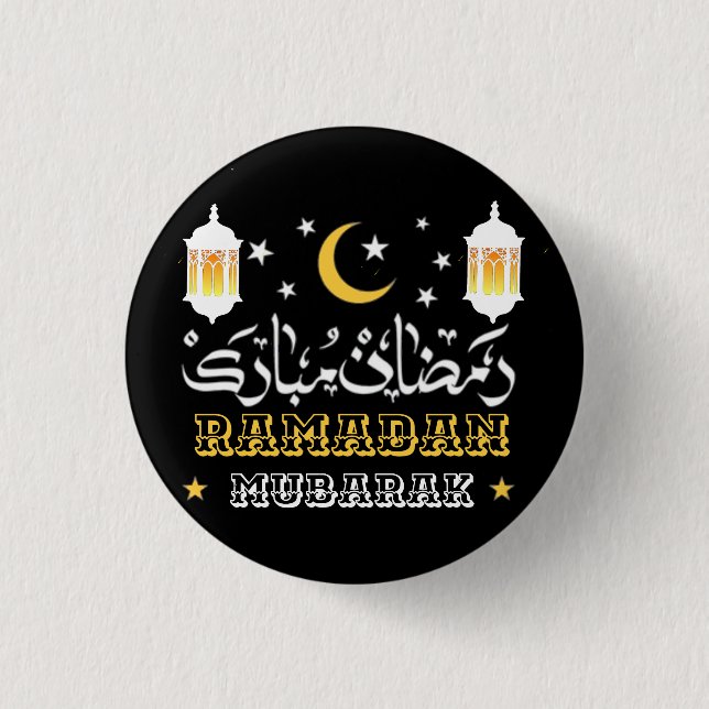 HAPPY RAMADAN MUBARAK KAREEM 2024 3 CM ROUND BADGE (Front)
