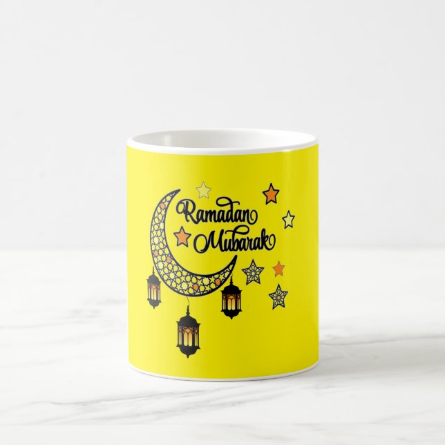 Happy Ramadan Mubarak Kareem Crescent lantern  Coffee Mug (Center)